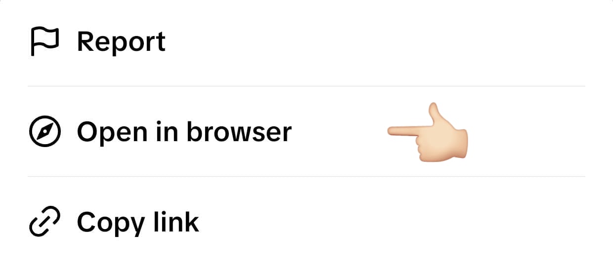 Screenshot showing the Open in browser button